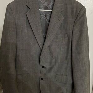 Source Unknown Men's Gray Checkered Blazer